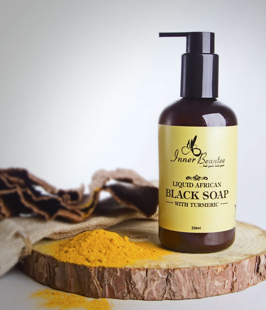 HANDMADE SOAPS Liquid African Black Soap Wash With Turmeric
