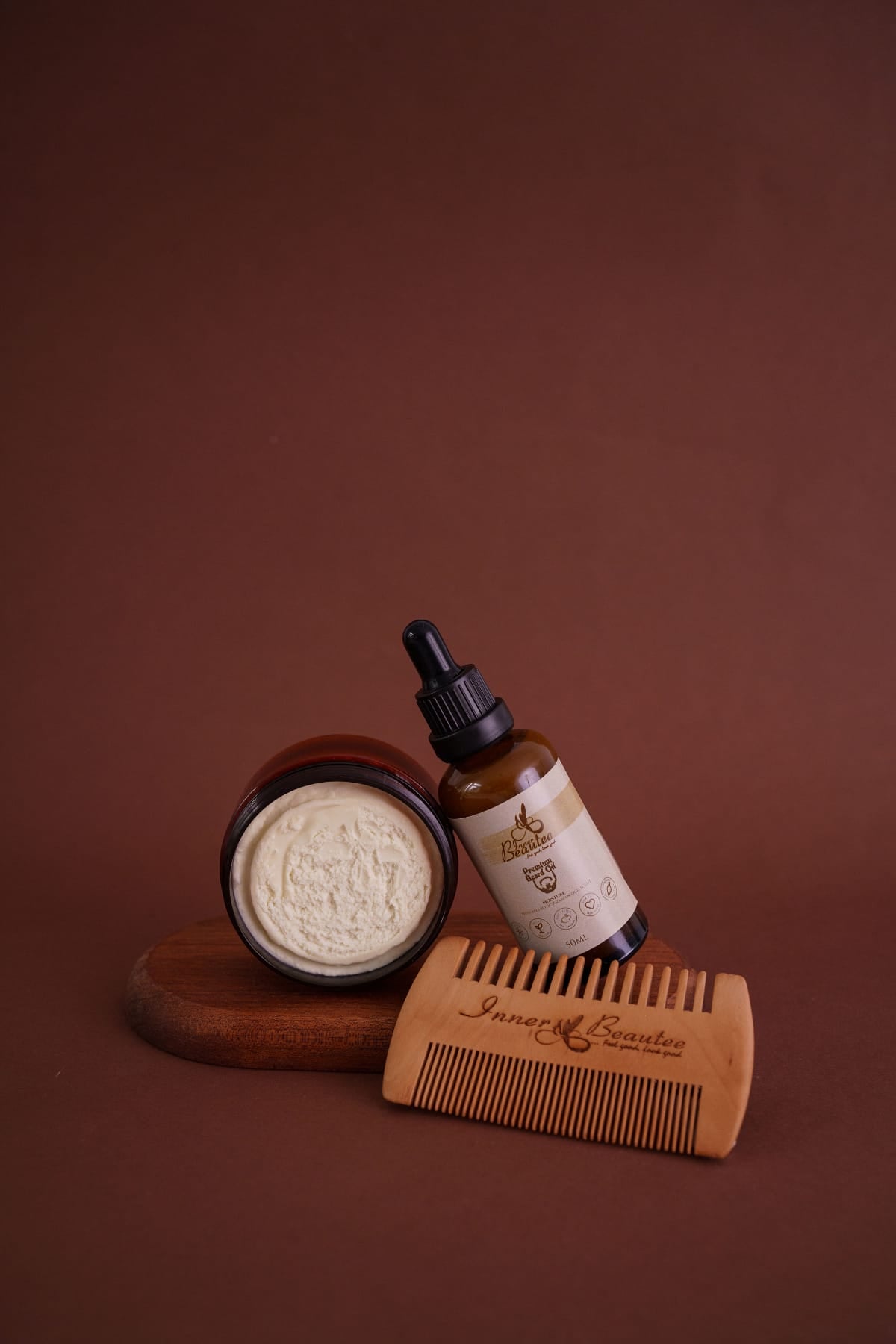 Beard Care Set including Comb, Butter & Oil